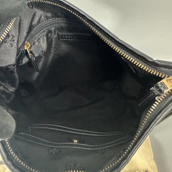 Authentic TORY BURCH Black Nylon Leather Shoulder Bag - Picture 10 of 15